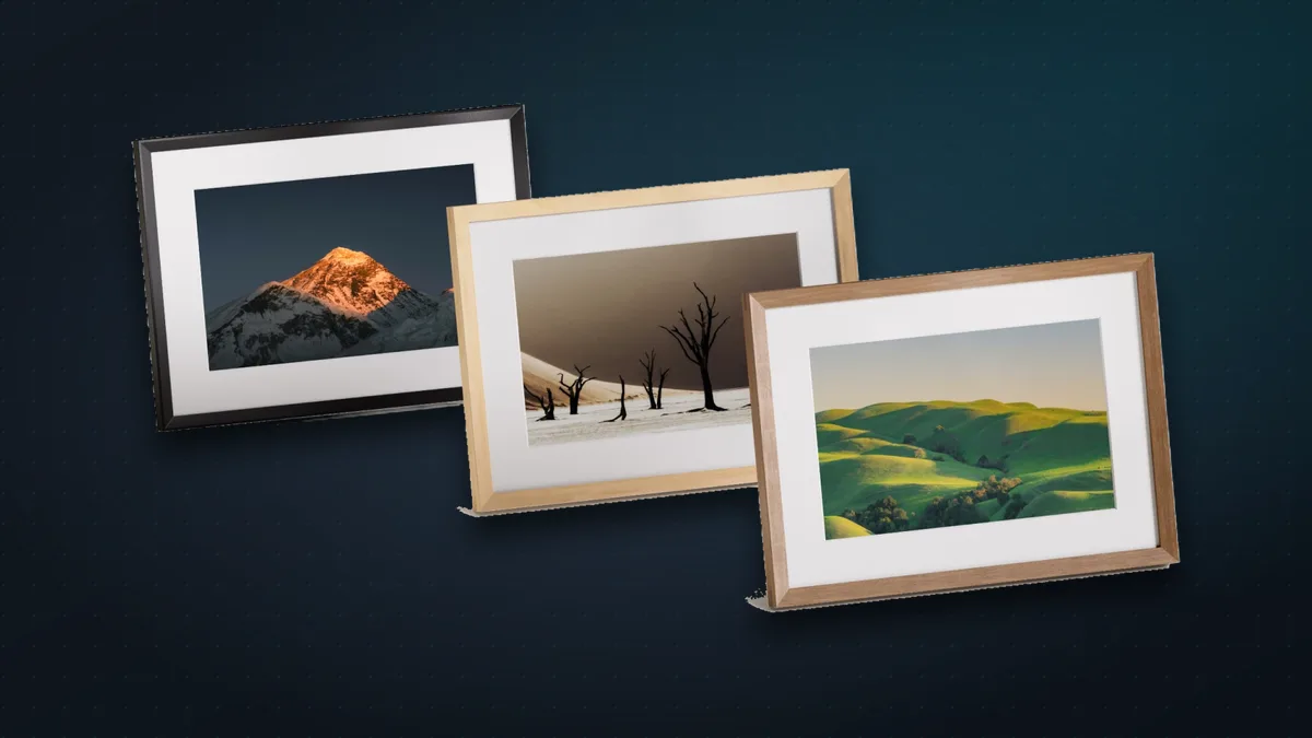 Alexa Photo Frame in black, birch and walnut finishes