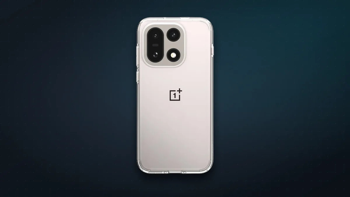 Spigen Ultra Hybrid clear case on a OnePlus 15