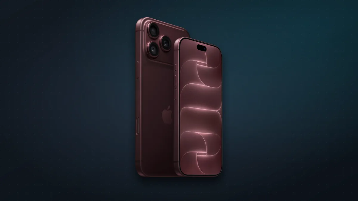 iPhone 18 Pro Max in burgundy, front and back