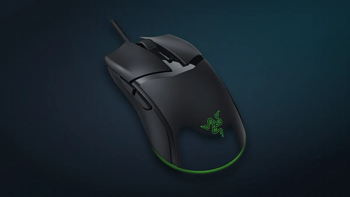 Razer Cobra lightweight wired gaming mouse with green underglow